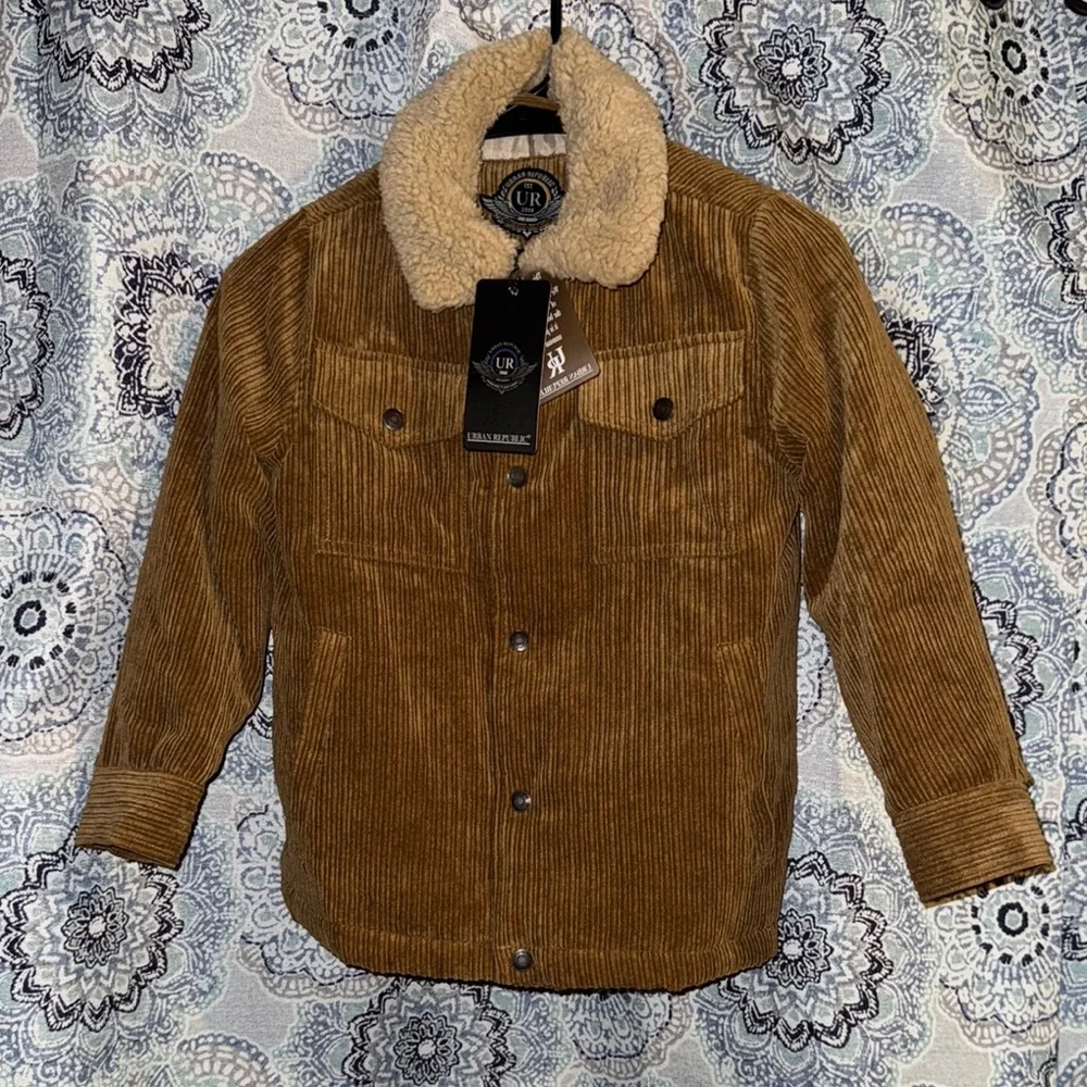 Toddler’s Brown Corduroy Jacket with Sherpa Collar - Picture 2 of 4